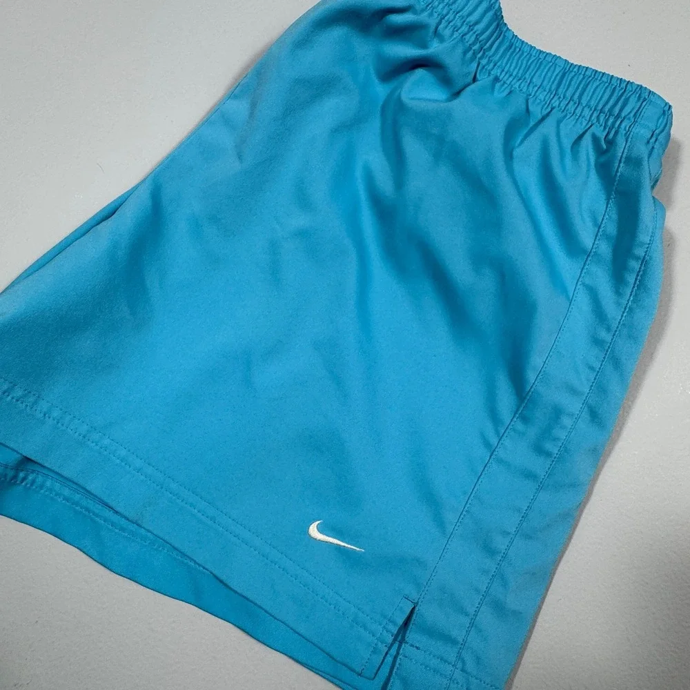 Nike Women Shorts Blue Large‎ Athletic Running Gym Training Elastic Waist Logo